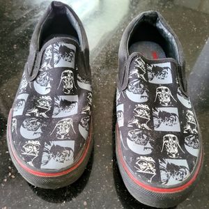 Skechers Mens Star Wars Darth Vader Slip On Canvas Shoes Black/Gray Size 8